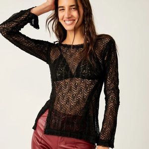 NWT Free People On The Road Twisted Tee - Black
